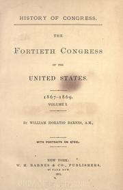 Cover of: History of Congress. by William Horatio Barnes