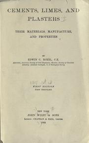 Cover of: Cements, limes, and plasters: their materials, manufacture, and properties.