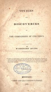 Cover of: Voyages and discoveries of the companions of Columbus by Washington Irving