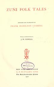 Cover of: Zuñi folk tales by Frank Hamilton Cushing, Frank Hamilton Cushing