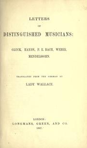 Cover of: Letters of distinguished musicians