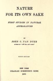 Cover of: Nature for its own sake by John Charles Van Dyke, John Charles Van Dyke