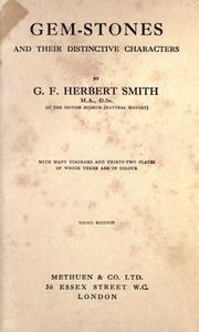 Cover of: Gem-stones and their distinctive characters by Smith, George Frederick Herbert