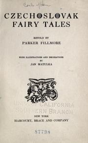 Cover of: Czechoslovak fairy tales by Parker Fillmore