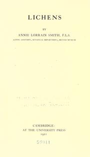 Cover of: Lichens. by Annie Lorrain Smith