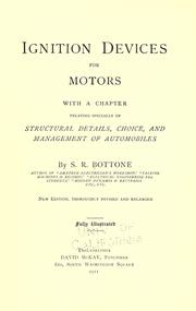 Cover of: Ignition devices for motors ... by Selimo Romeo Bottone