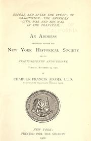 Cover of: Before and after the Treaty of Washington by Charles Francis Adams Jr., Charles Francis Adams Jr.