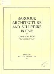 Cover of: Baroque architecture and sculpture in Italy