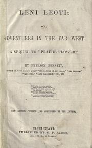 Cover of: Leni Leoti; or, Adventures in the far West.: A sequel to "Prairie Flower."