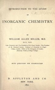 Cover of: Introduction to the study of inorganic chemistry