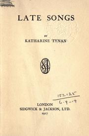 Cover of: Late songs.