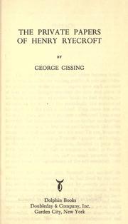 Cover of: The private papers of Henry Ryecroft by George Gissing