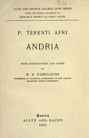 Cover of: P. Terenti Afri Andria by Publius Terentius Afer