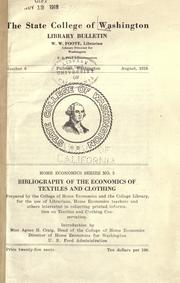 Cover of: Bibliography of economics of textiles and clothing.