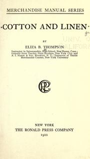 Cover of: Cotton and linen by Eliza Bailey Thompson