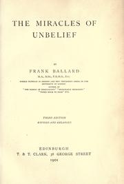 Cover of: The miracles of unbelief by Frank Ballard