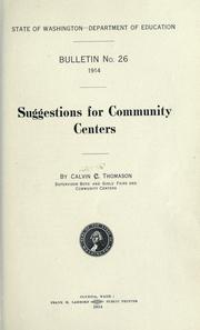 Cover of: Suggestions for community centers