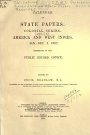 Cover of: Colonial Records.  Calendar of State Papers, Colonial by Public Record Office, Public Record Office