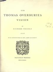 Cover of: Sir Thomas Overburies vision, 1616: with introd. by James Maidment.