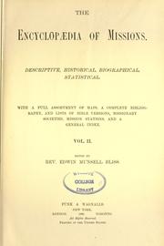 Cover of: The Encyclopaedia of missions by edited by Edwin Munsell Bliss.