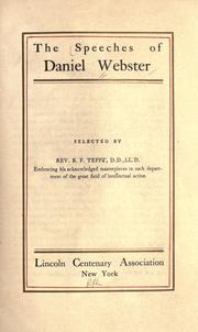 Cover of: The speeches of Daniel Webster by Daniel Webster