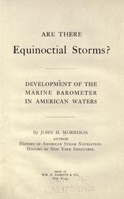 Cover of: Are there equinoctial storms? by Morrison, John H.