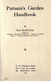 Cover of: Putnam's garden handbook by Mae Belle Savell Croy
