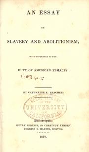 Cover of: An essay on slavery and abolitionism by Catharine Esther Beecher