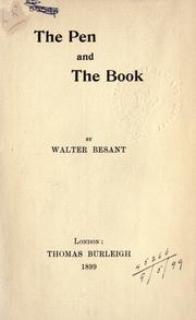 Cover of: The pen and the book. by Walter Besant