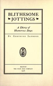 Blithesome jottings by Gertrude Sanborn