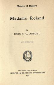 Cover of: Madame Roland