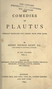 Cover of: The comedies of Plautus by Titus Maccius Plautus