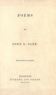 Cover of: Poems by John Godfrey Saxe