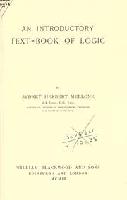 An introductory text-book of logic by Sydney Herbert Mellone
