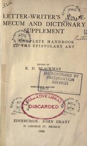 Cover of: Letter-writer's vade-mecum and dictionary supplement: a complete handbook to the epistolary art