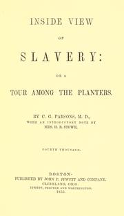 Cover of: An inside view of slavery: or, A tour among the planters.