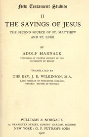 Cover of: New Testament studies by Adolf Harnack.: Translated by J.R. Wilkinson.