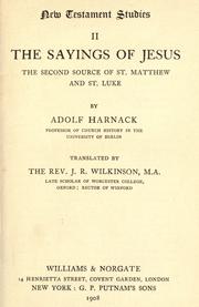 Cover of: New Testament studies by Adolf Harnack. by Adolf von Harnack