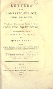 Cover of: Letters and correspondence, public and private, of Visc. Bolingbroke by Henry St. John Viscount Bolingbroke