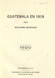 Cover of: Guatemala en 1919.