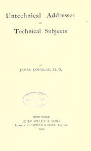 Cover of: Untechnical adresses on technical subjects