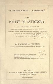 Cover of: The poetry of astronomy: a series of familiar essays on the heavenly bodies ...