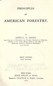 Cover of: Principles of American forestry. by Green, Samuel B., Green, Samuel B.