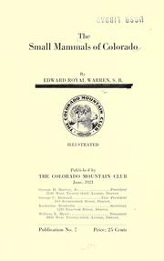 Cover of: The small mammals of Colorado