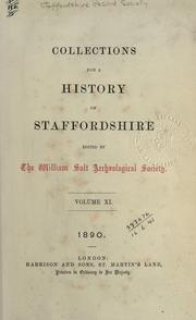 Cover of: Collections for a history of Staffordshire. Volume XI by Staffordshire Record Society
