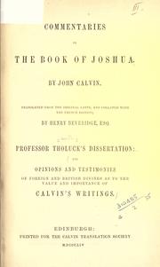 Cover of: Commentaries on the Book of Joshua