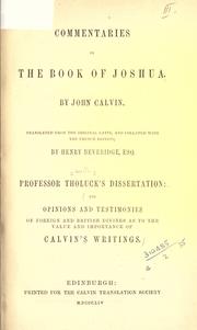 Cover of: Commentaries on the Book of Joshua by Jean Calvin