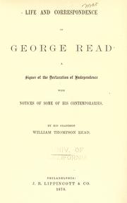 Life and correspondence of George Read by William T. Read