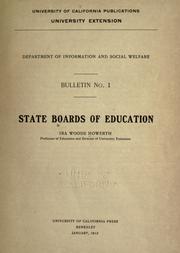 Cover of: State boards of education by Ira W. Howerth