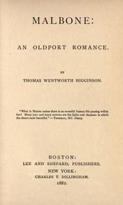 Cover of: Malbone by Thomas Wentworth Higginson